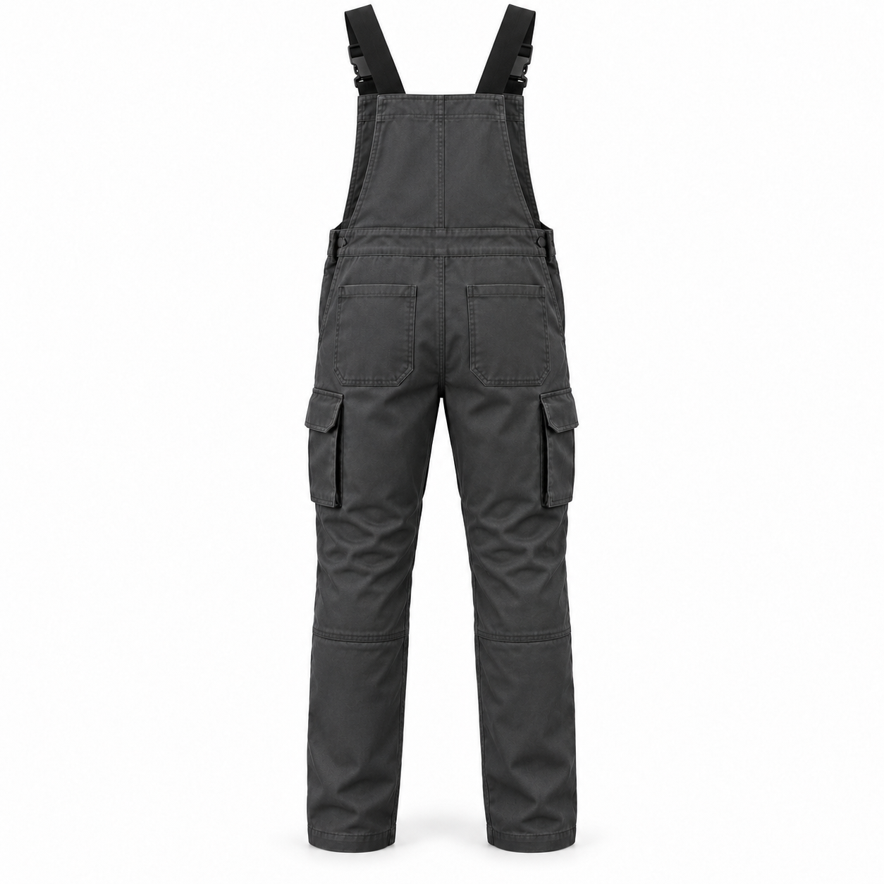 Charcoal Stretch Cargo Bib Overalls – Back | Liberty Edge Industries