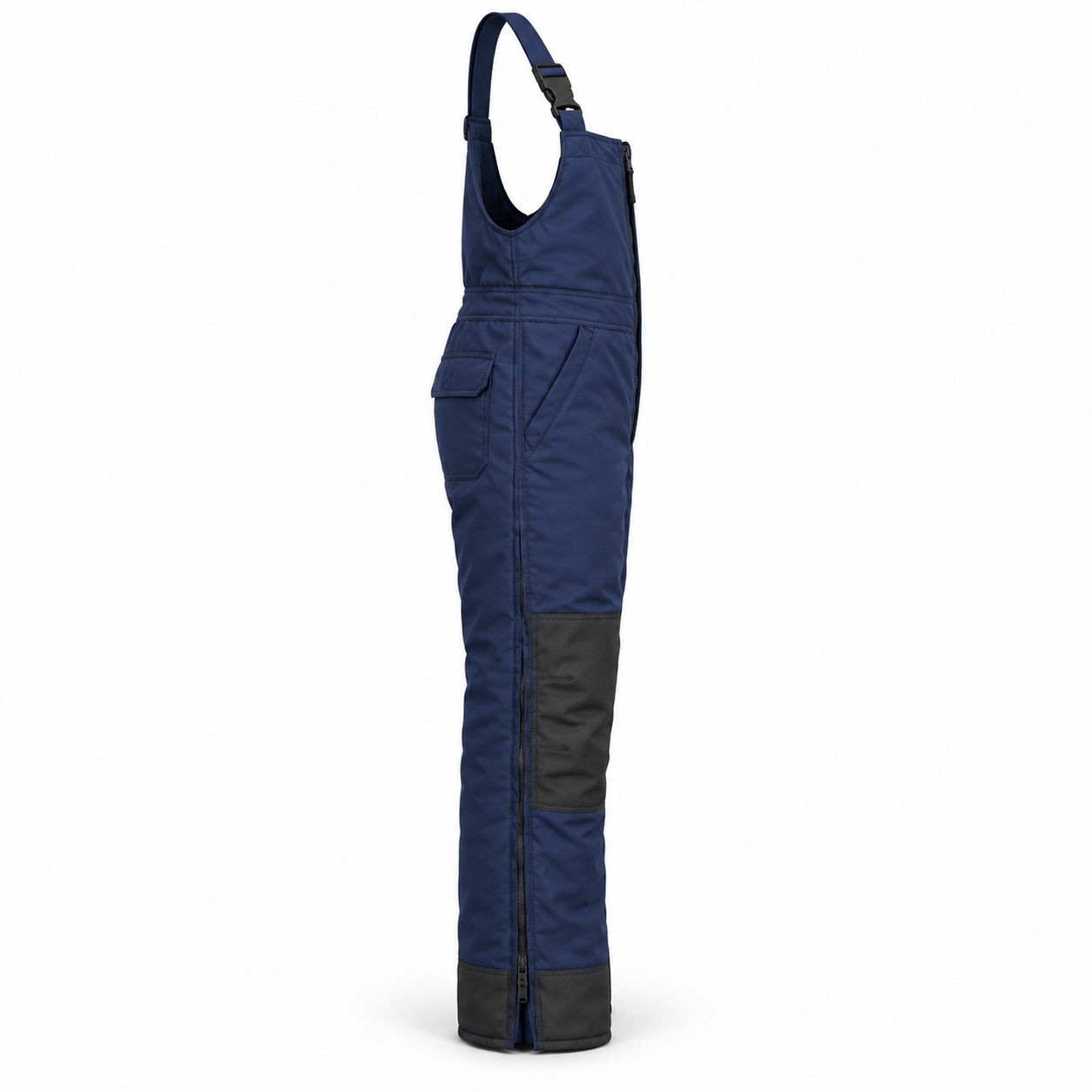 Navy Insulated Winter Bib Overalls – Side | Liberty Edge Industries