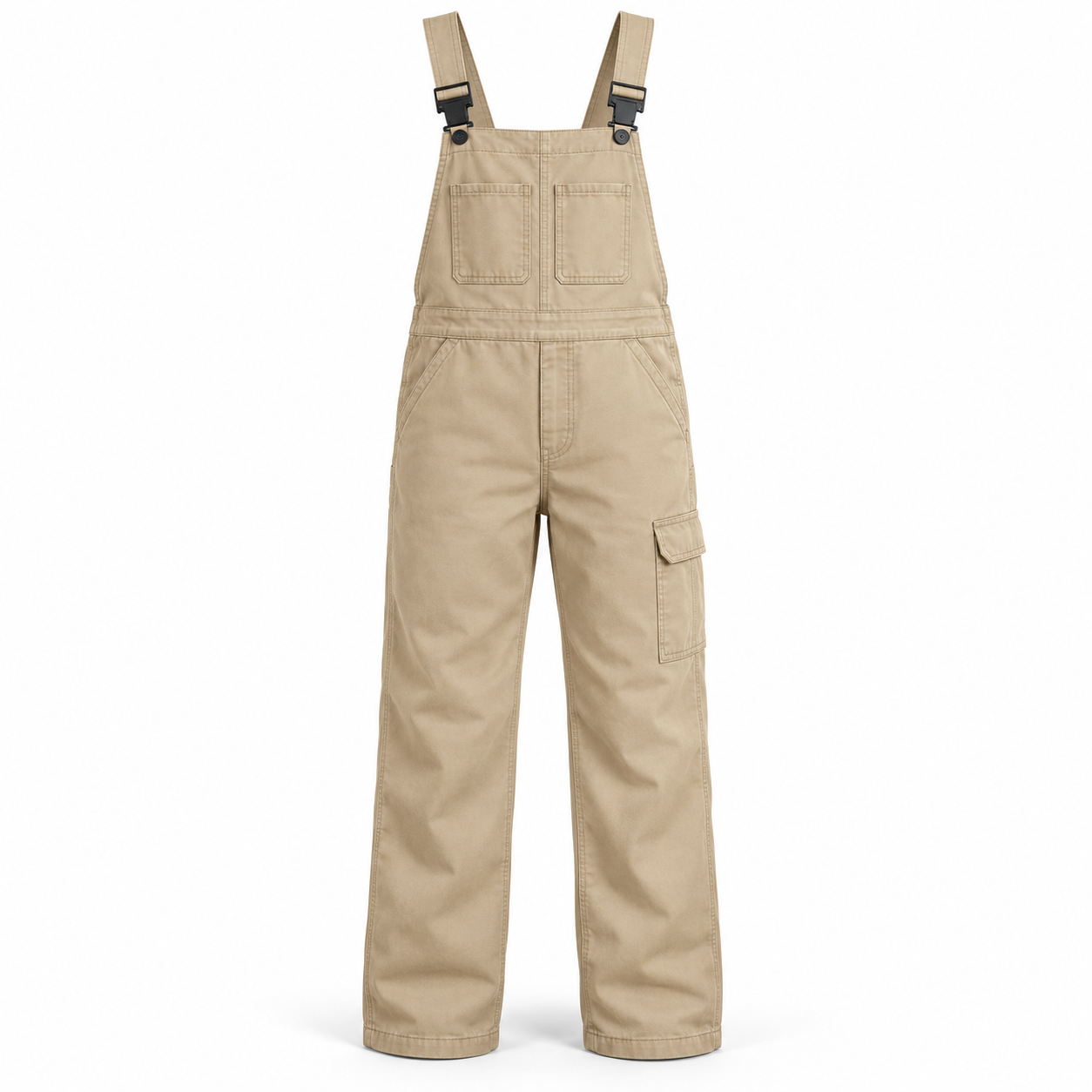 Sand Cotton-Drill Utility Bib Overalls – Front | Liberty Edge Industries