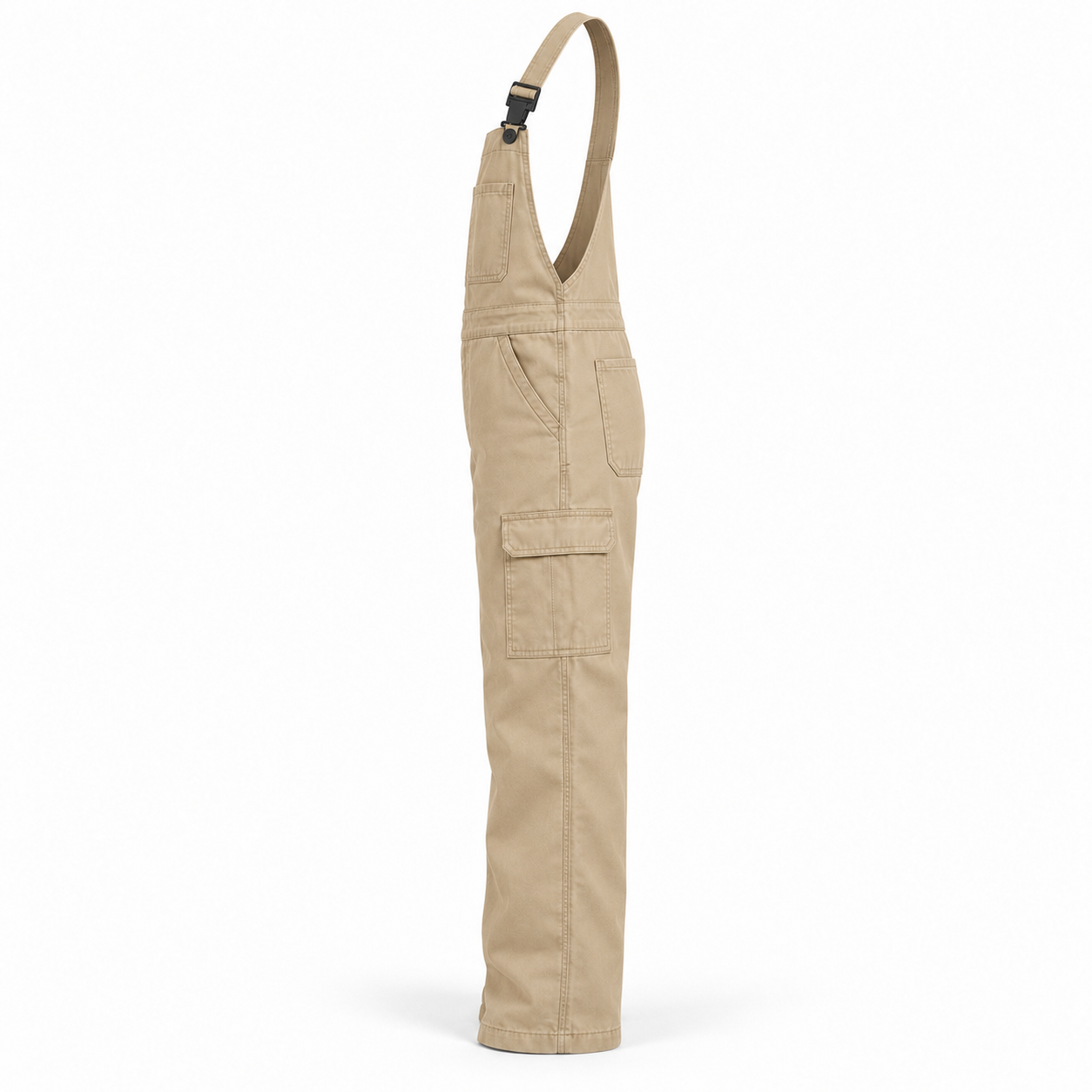 Sand Cotton-Drill Utility Bib Overalls – Side | Liberty Edge Industries