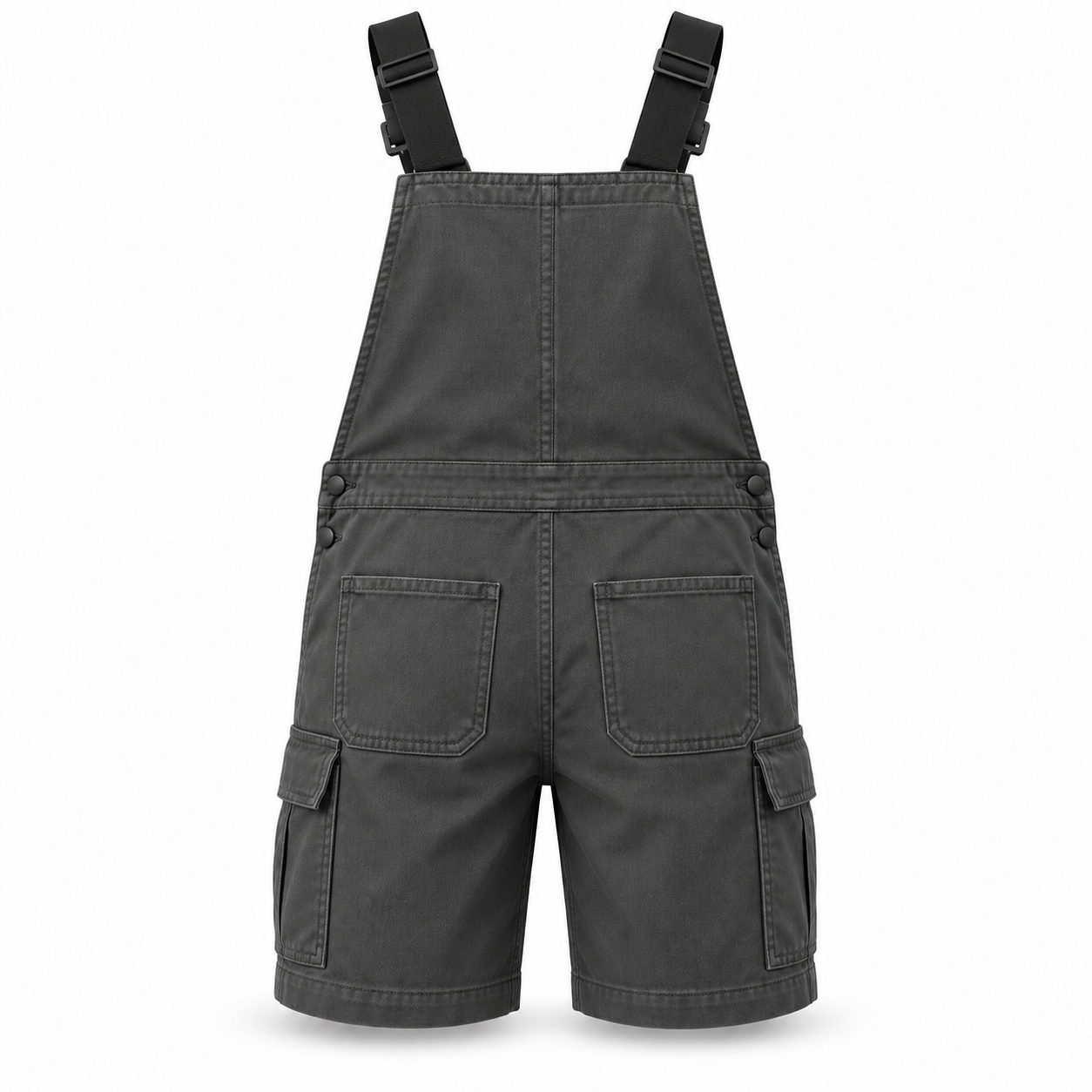 Charcoal Short-Leg Utility Bib Overalls – Back | Liberty Edge Industries