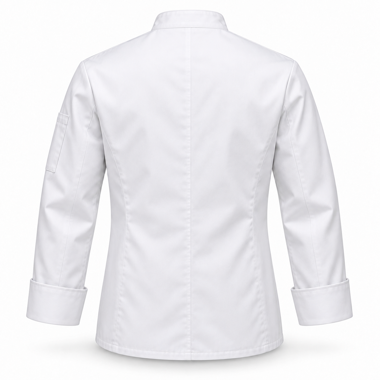 White Double-Breasted Chef Jacket – Back | Liberty Edge Industries