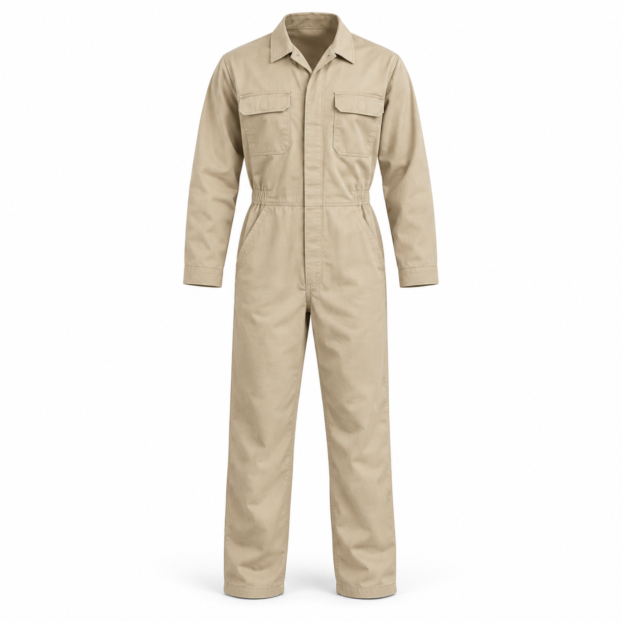 Sand Lightweight Cotton Coverall – Front | Liberty Edge Industries
