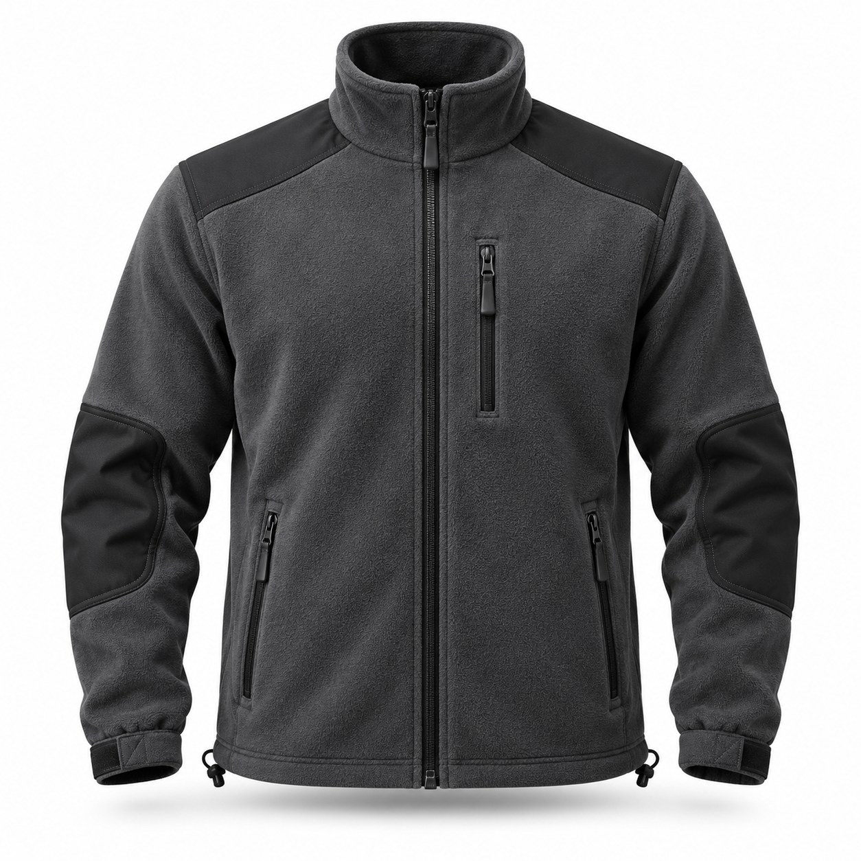 Charcoal Reinforced-Shoulder Fleece – Front | Liberty Edge Industries