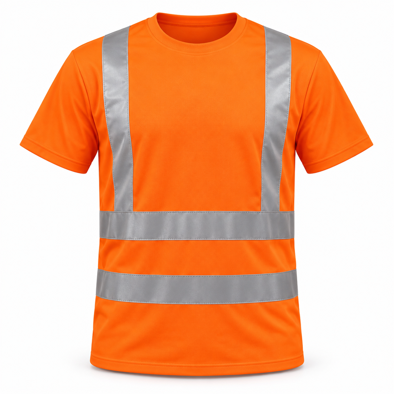 Orange Reflective Short-Sleeve Work T-Shirt – Front | Liberty Edge Industries