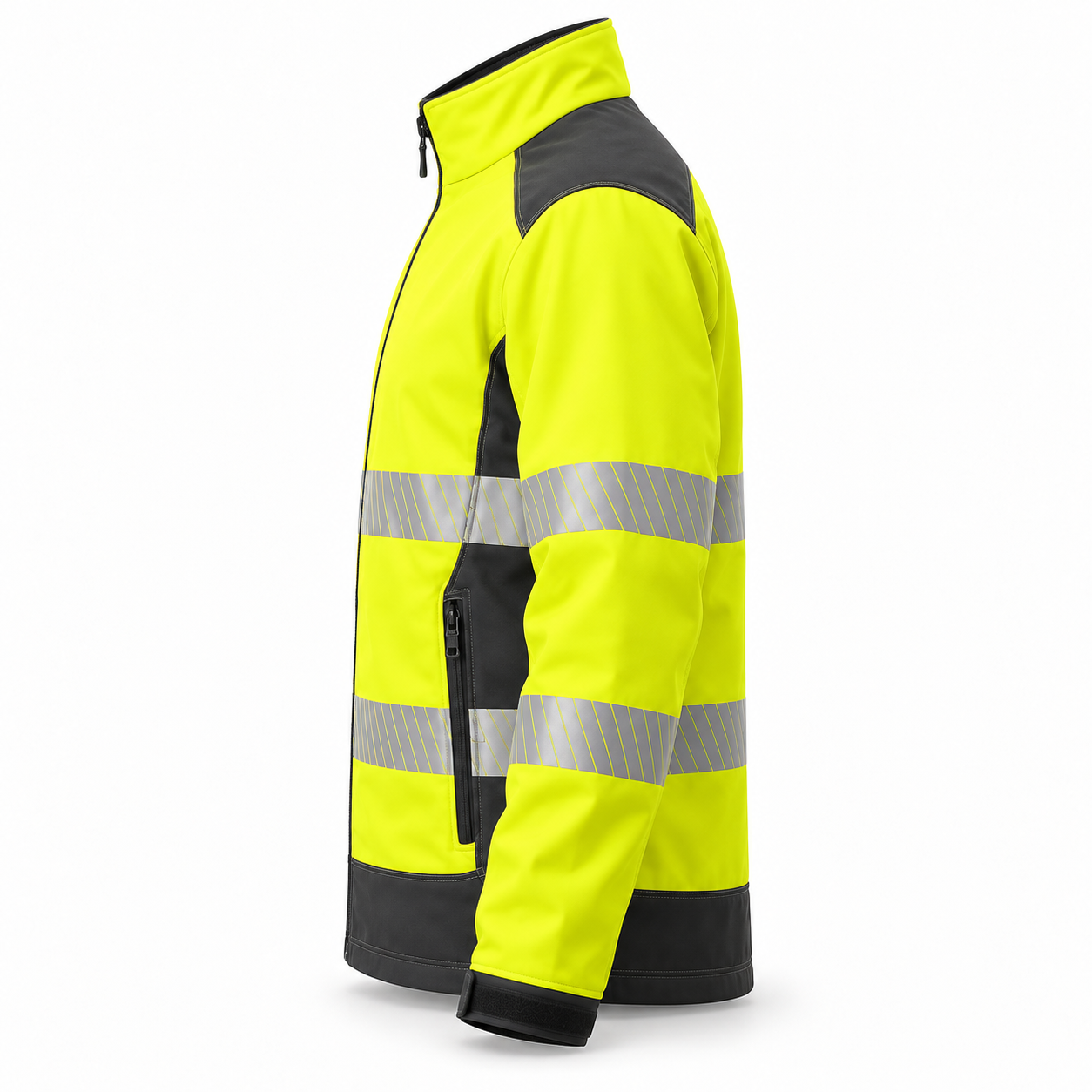 Yellow-Charcoal Reflective Softshell – Side | Liberty Edge Industries