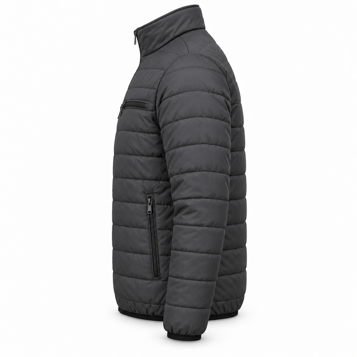 Charcoal Quilted Work Jacket – Side | Liberty Edge Industries
