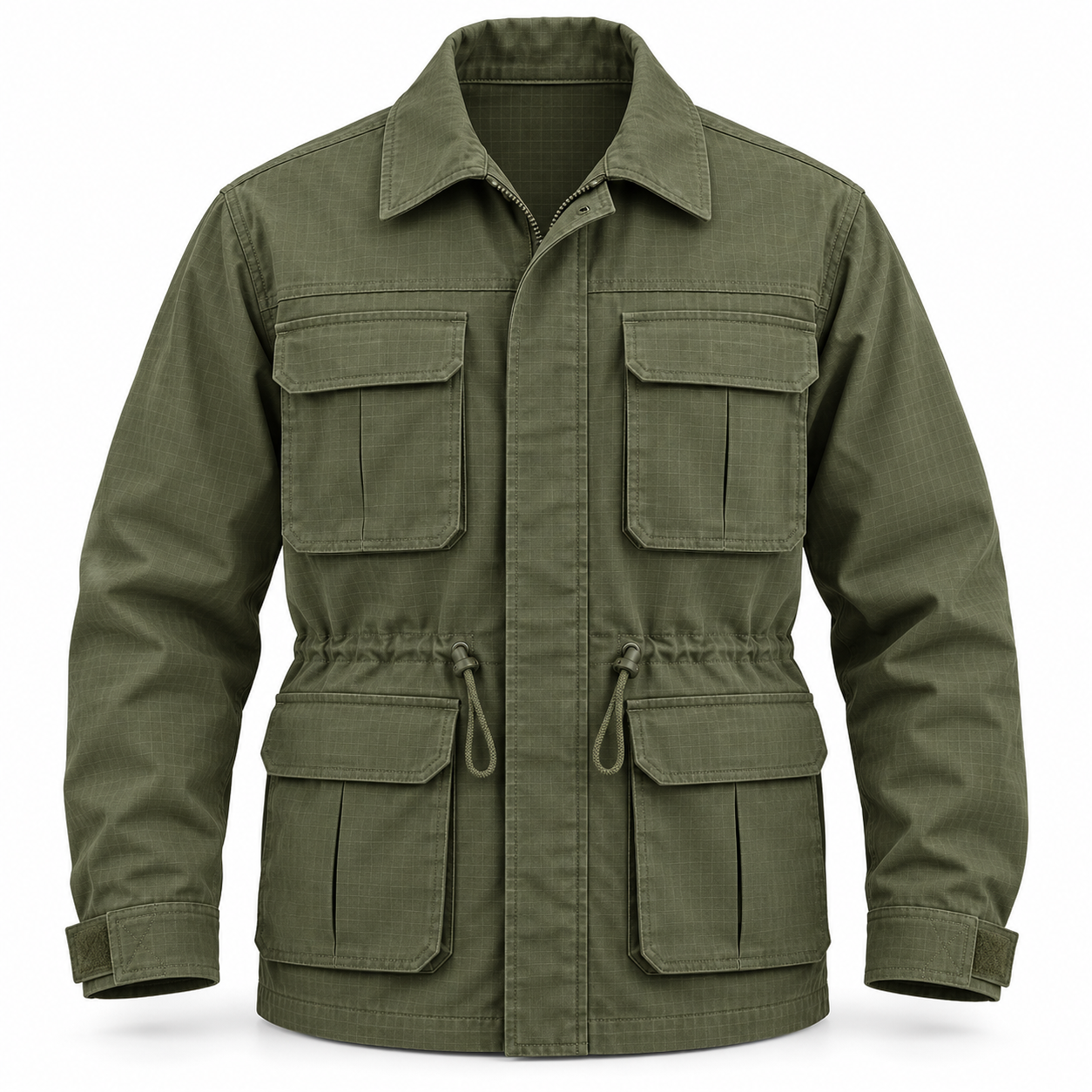 Olive Ripstop Field Work Jacket – Front | Liberty Edge Industries