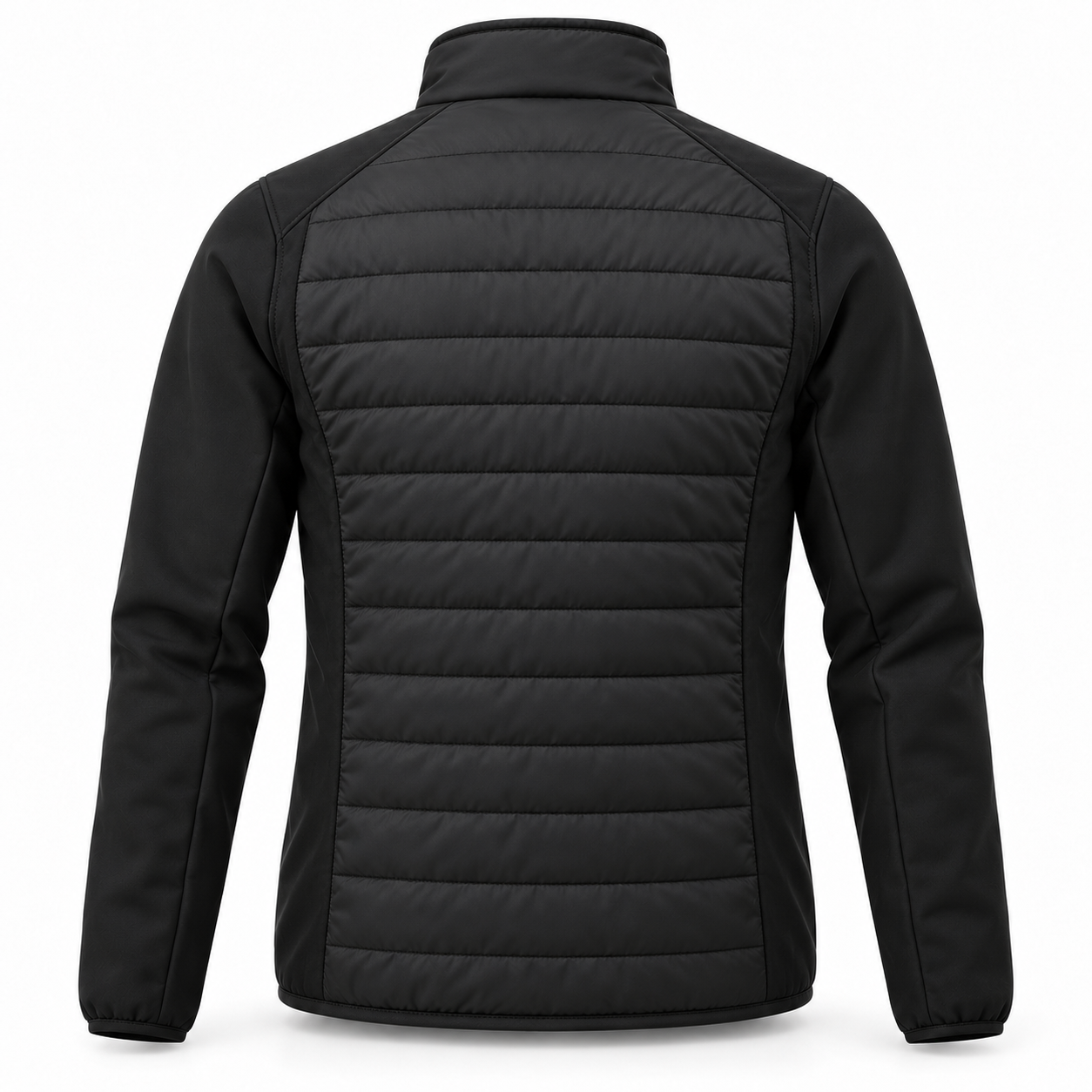 Black Stretch Hybrid Work Jacket – Back | Liberty Edge Industries