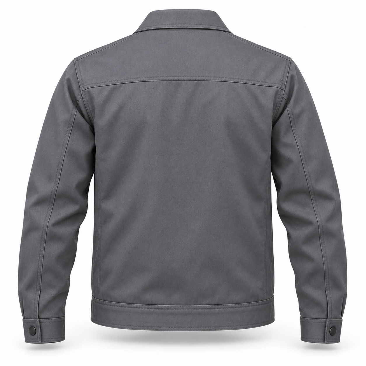 Steel-Grey Zip-Front Maintenance Jacket – Back | Liberty Edge Industries