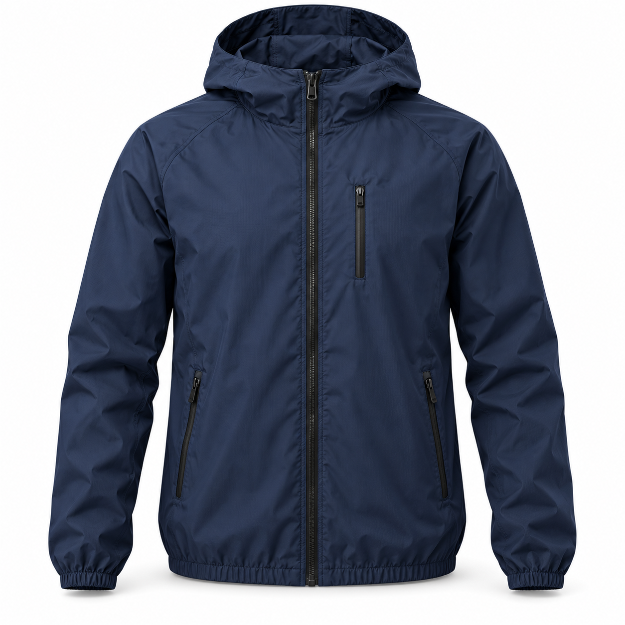 Navy Packable Hooded Work Shell – Front | Liberty Edge Industries