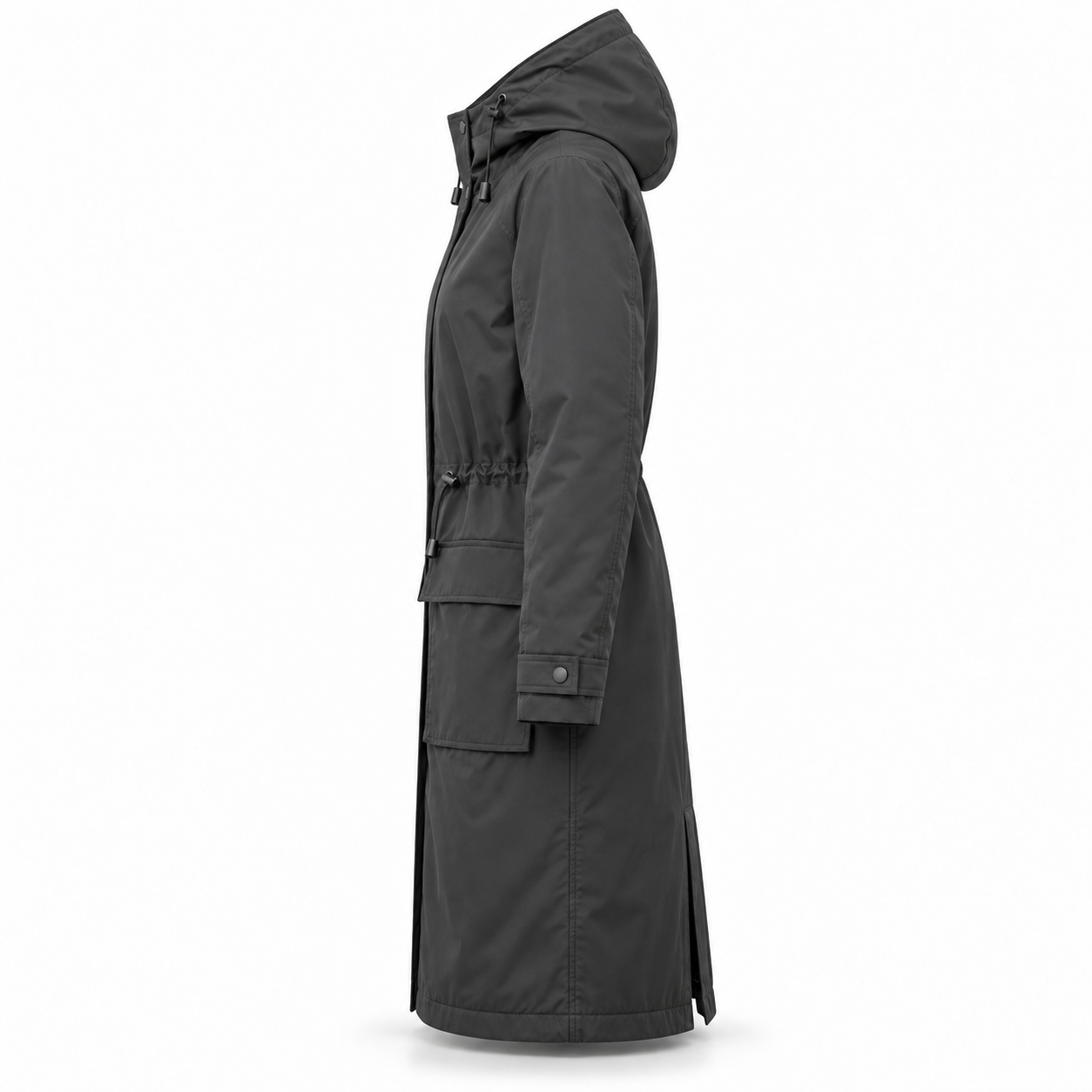 Charcoal Longline Storm Work Coat – Side | Liberty Edge Industries