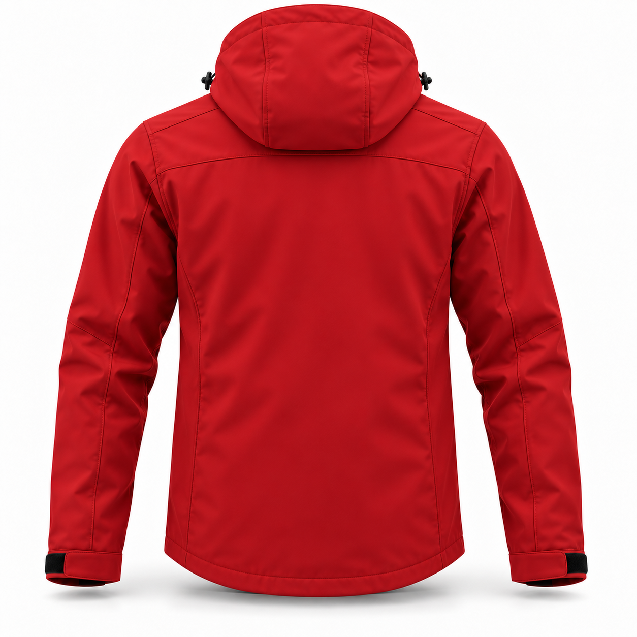 Red Stretch Hooded Weather Jacket – Back | Liberty Edge Industries