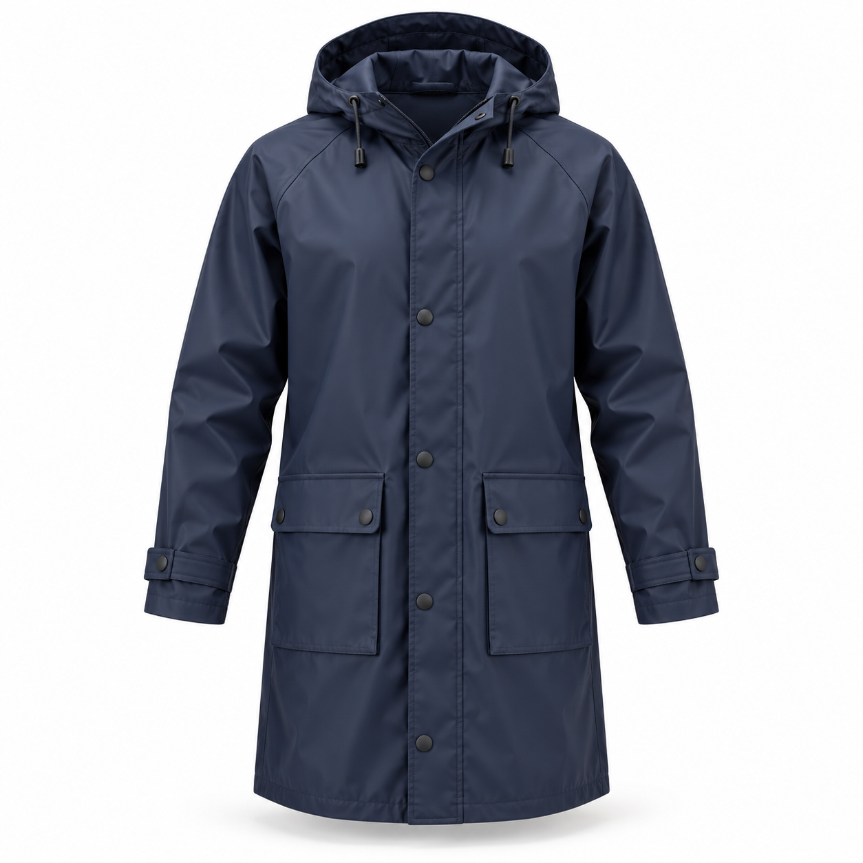 Navy Longline Site Raincoat – Front | Liberty Edge Industries
