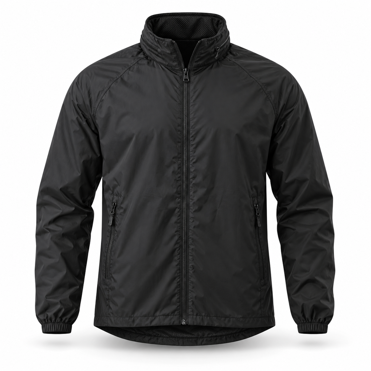 Black Lightweight Utility Windbreaker – Front | Liberty Edge Industries