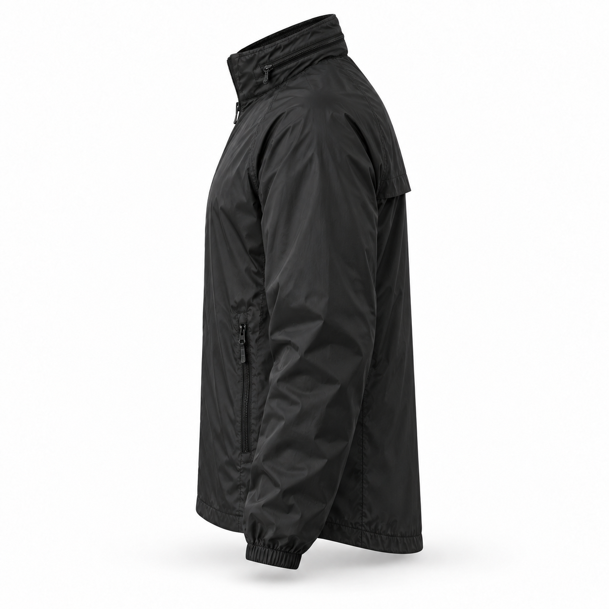 Black Lightweight Utility Windbreaker – Side | Liberty Edge Industries