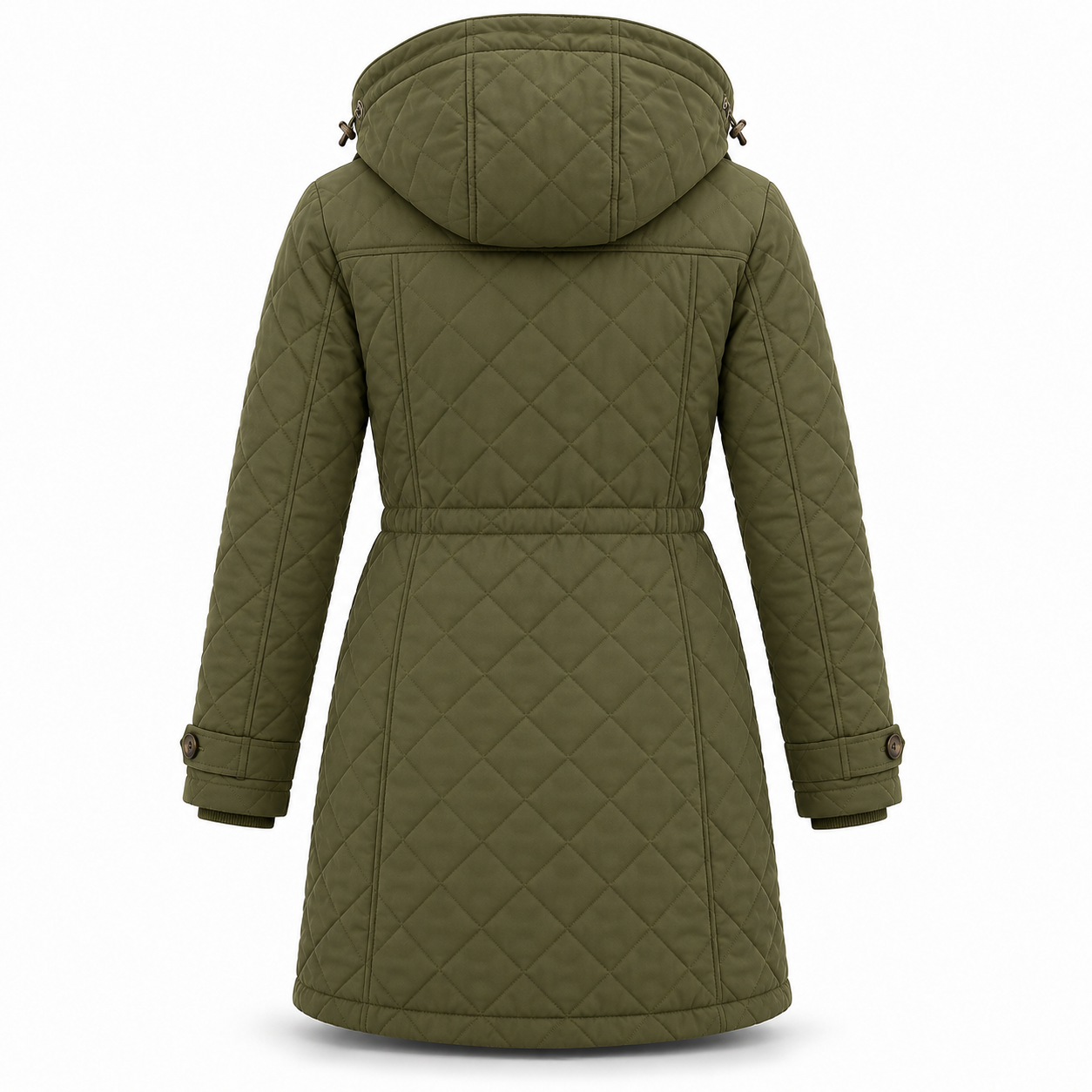 Olive Quilted Winter Field Parka – Back | Liberty Edge Industries