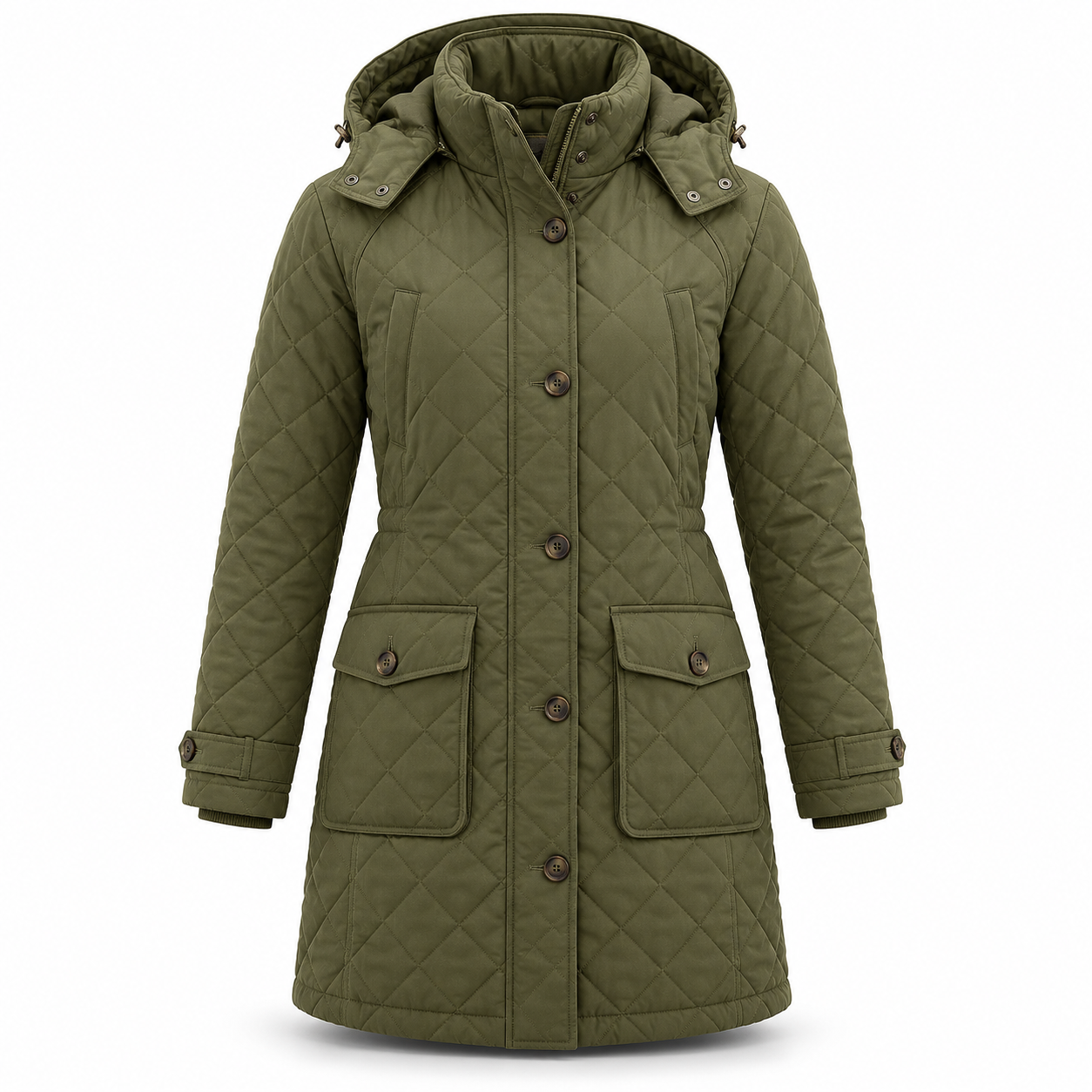 Olive Quilted Winter Field Parka – Front | Liberty Edge Industries