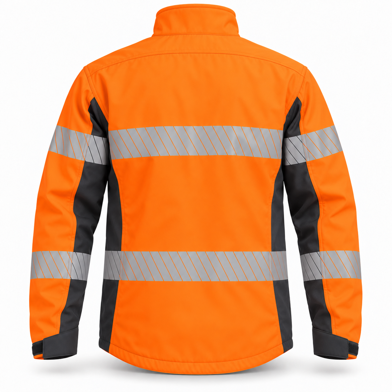 Orange-Charcoal Reflective Shell Jacket – Back | Liberty Edge Industries