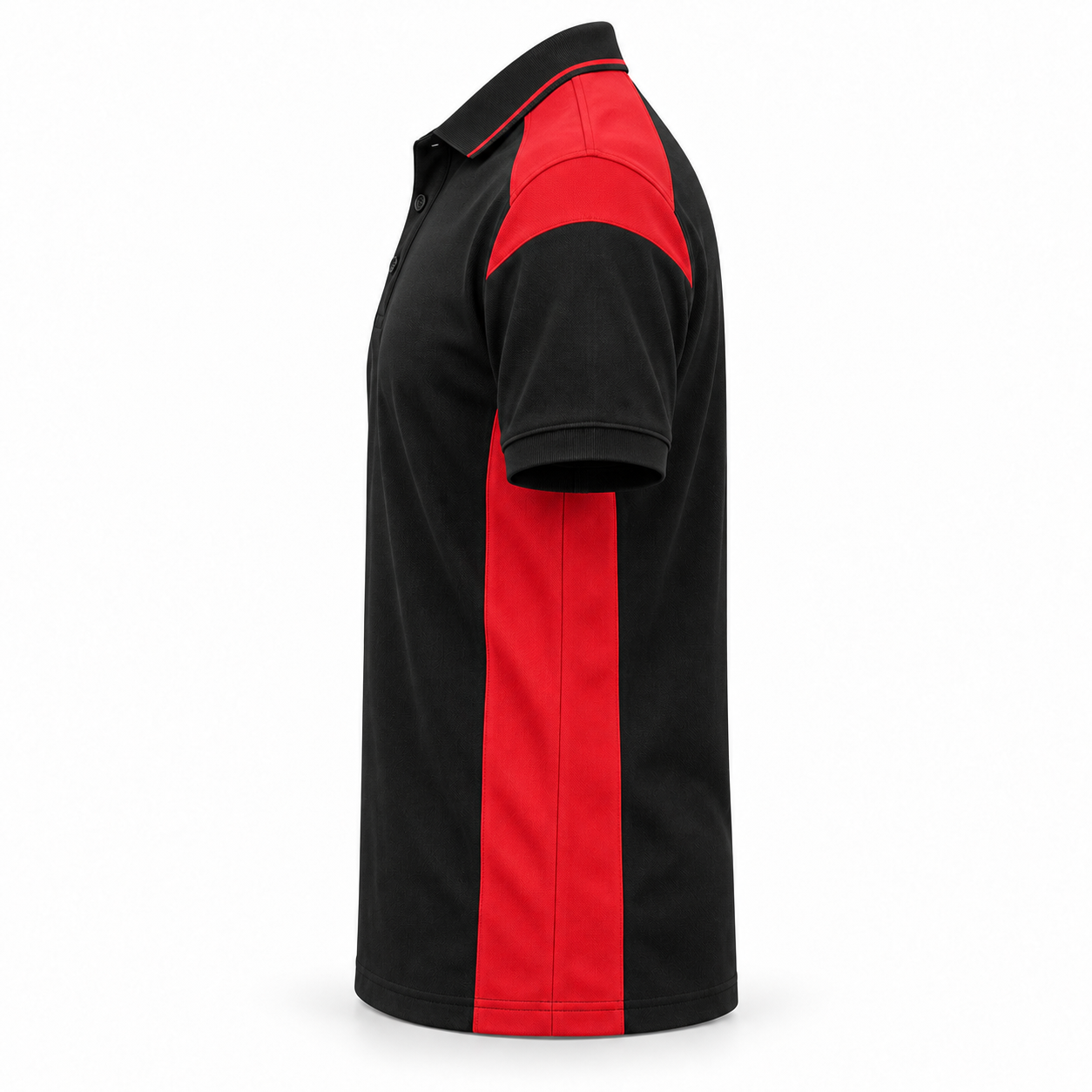 Black-Red Panel Work Polo – Side | Liberty Edge Industries