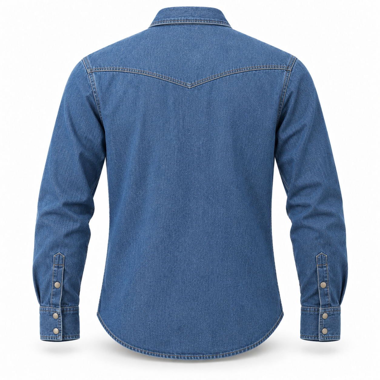 Blue Denim Long-Sleeve Work Shirt – Back | Liberty Edge Industries