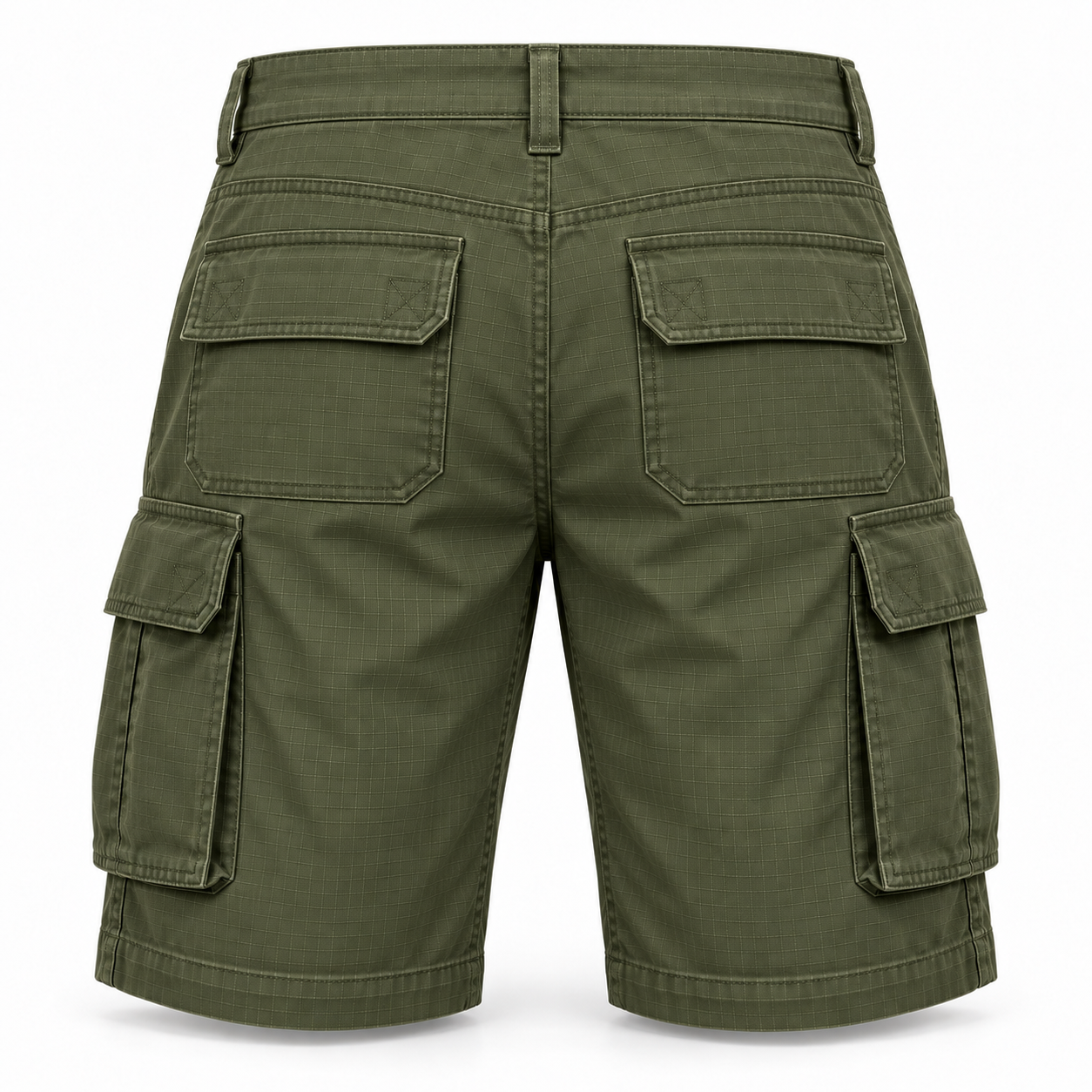 Olive Ripstop Utility Work Shorts – Back | Liberty Edge Industries