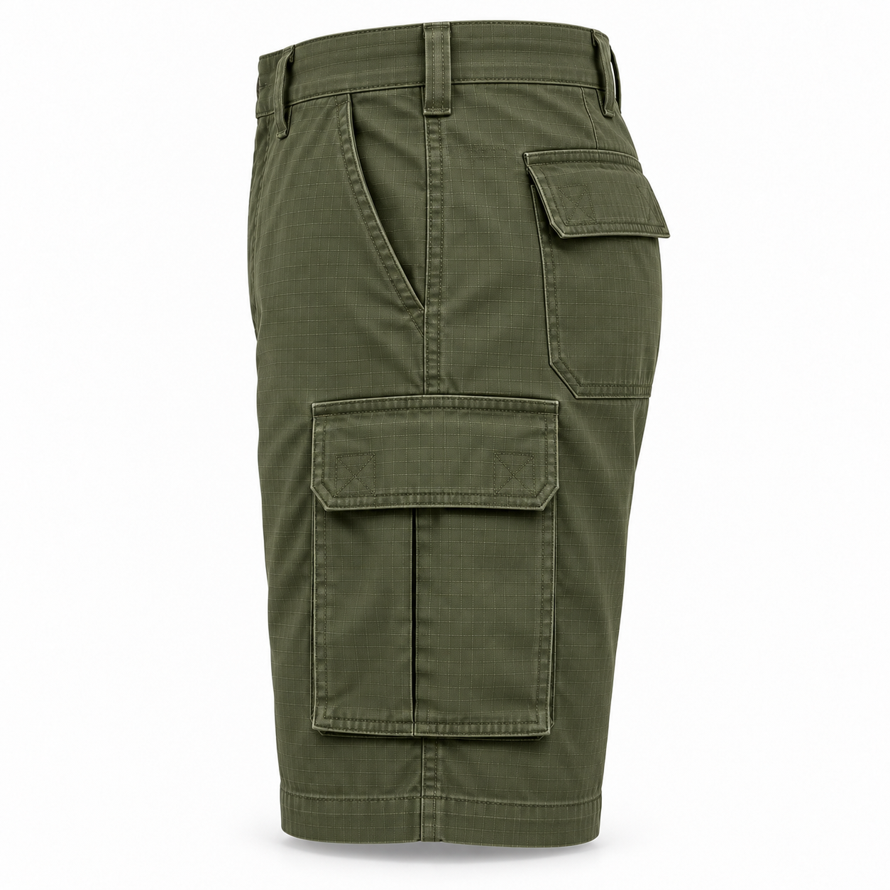 Olive Ripstop Utility Work Shorts – Side | Liberty Edge Industries