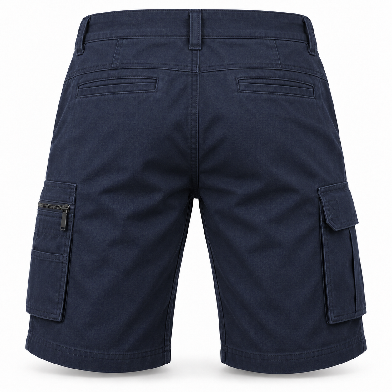 Navy Stretch Cargo Work Shorts – Back | Liberty Edge Industries