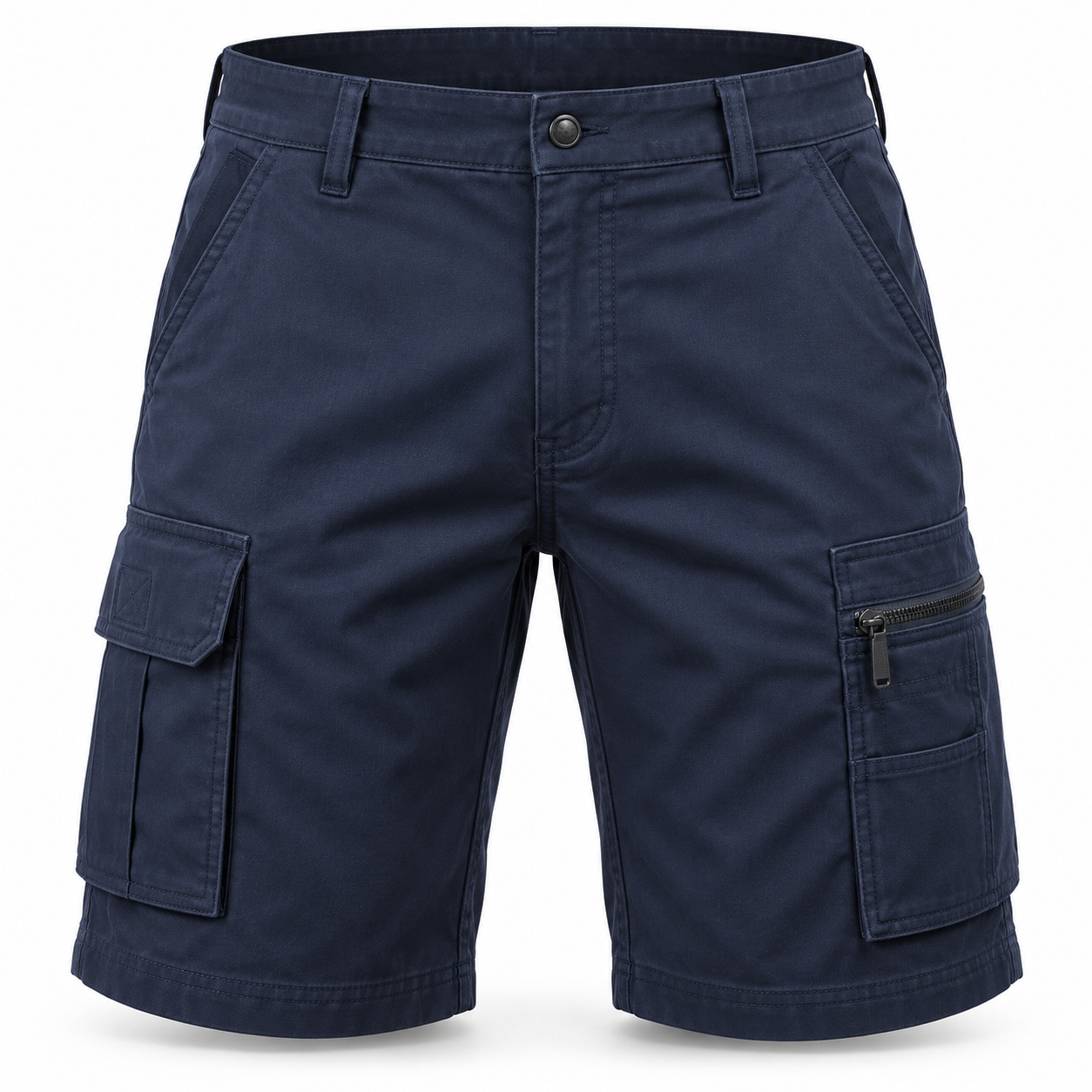 Navy Stretch Cargo Work Shorts – Front | Liberty Edge Industries