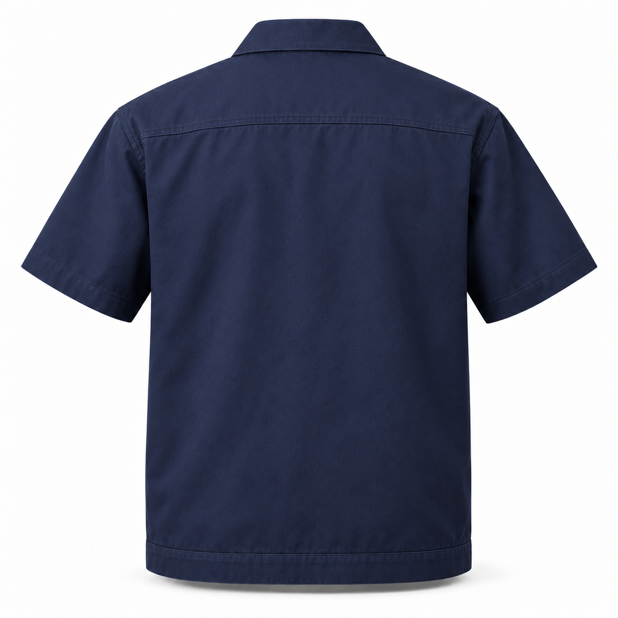 Navy Short-Sleeve Work Overshirt – Back | Liberty Edge Industries