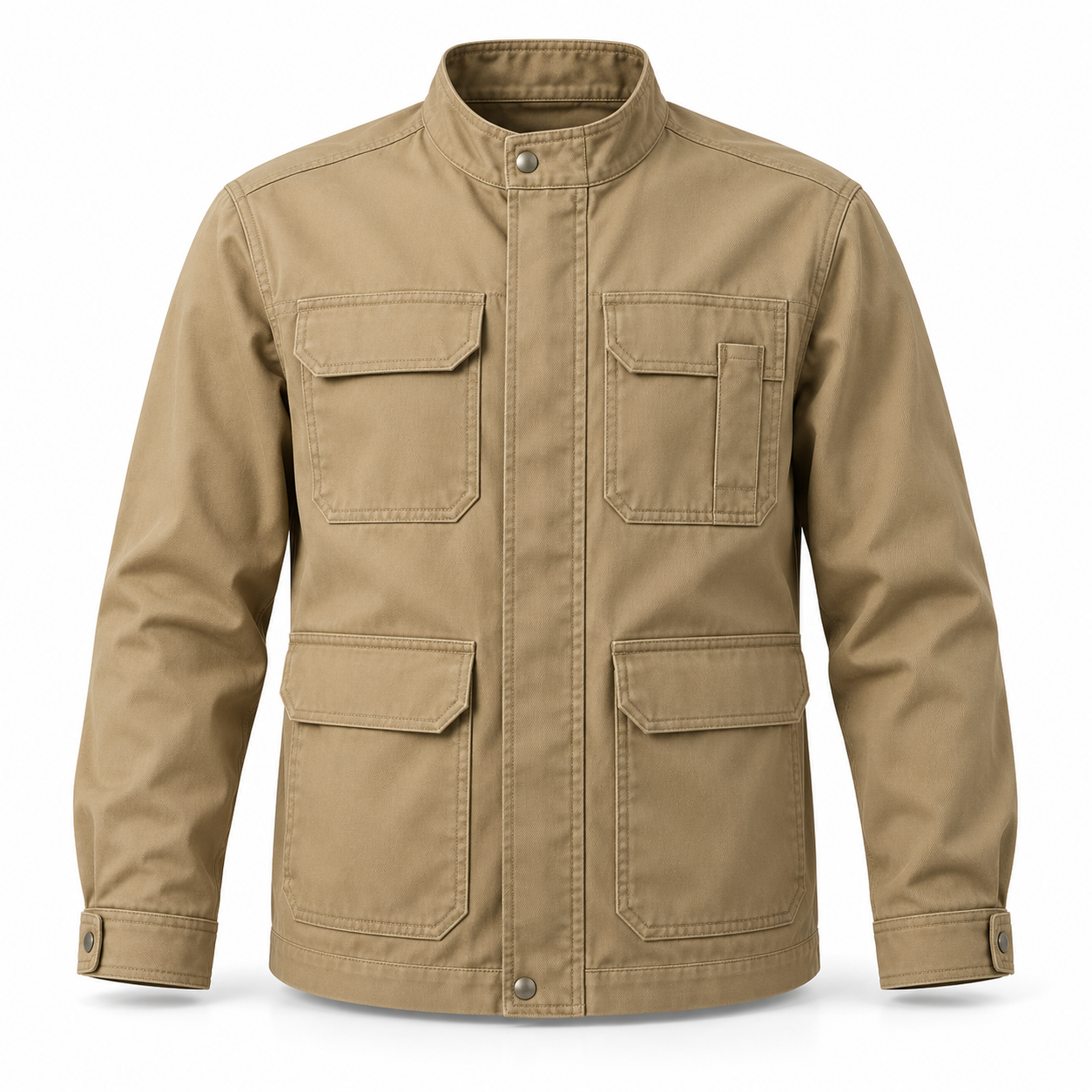 Khaki Multi-Pocket Service Jacket – Front | Liberty Edge Industries