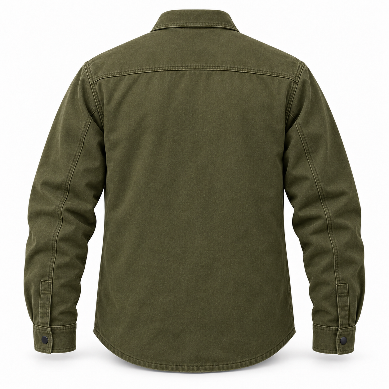 Olive Heavyweight Work Shirt Jacket – Back | Liberty Edge Industries