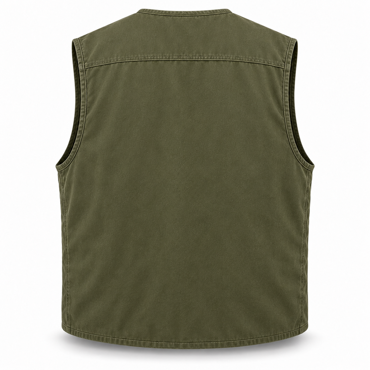 Olive Multi-Pocket Work Vest – Back | Liberty Edge Industries