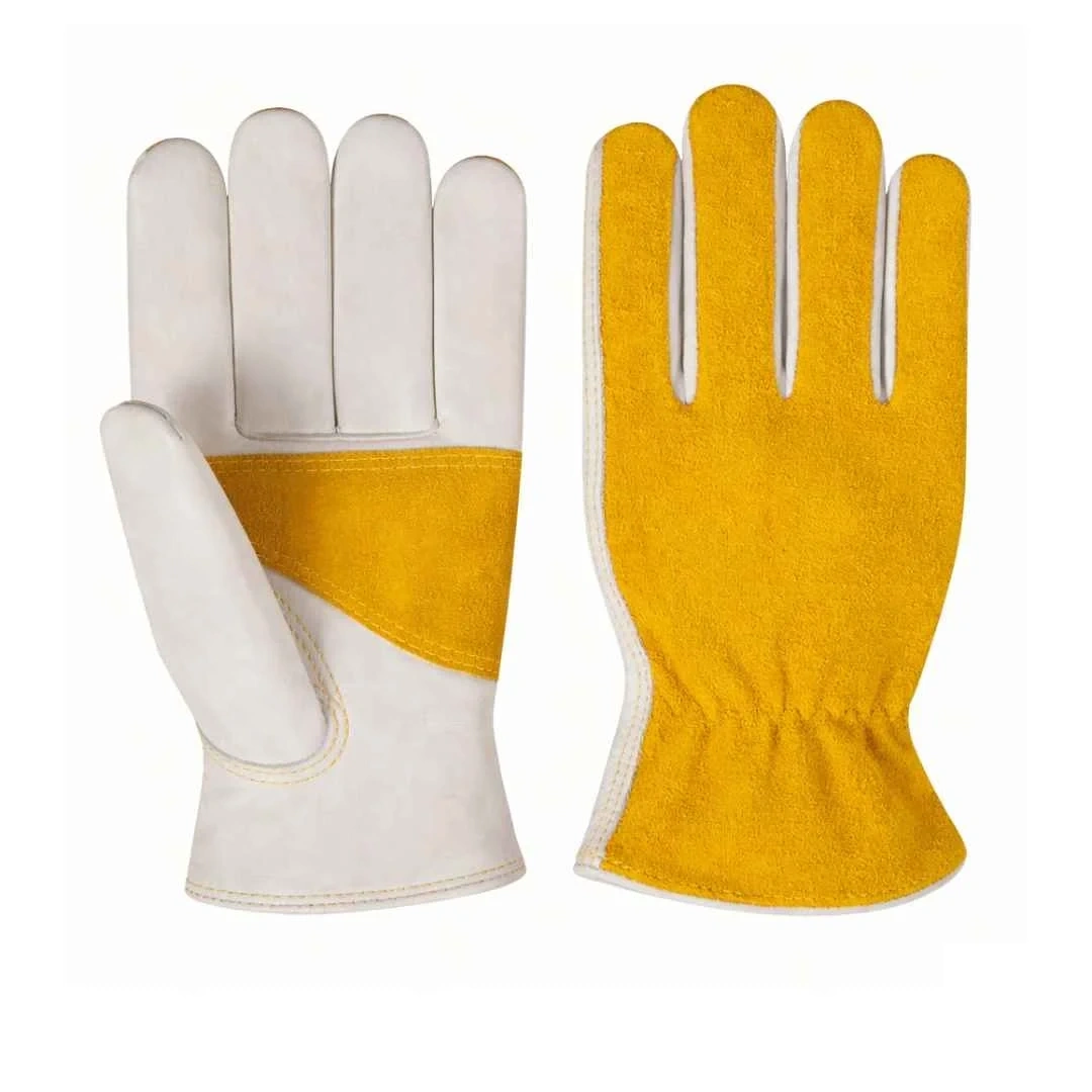 White & Gold Workshop Gloves – Pair photograph | Liberty Edge Industries