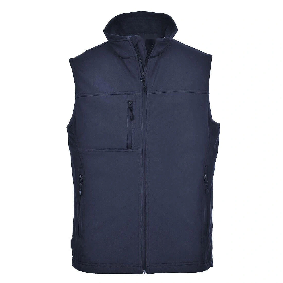 Zip-Front Softshell Work Gilet – Navy colourway · front | Liberty Edge Industries