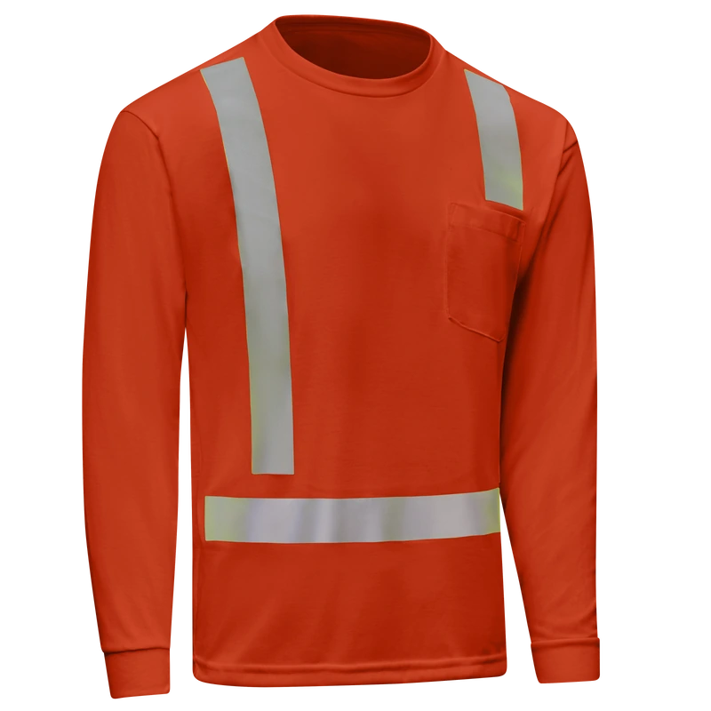 Orange Reflective Long-Sleeve Tee – Right | Liberty Edge Industries