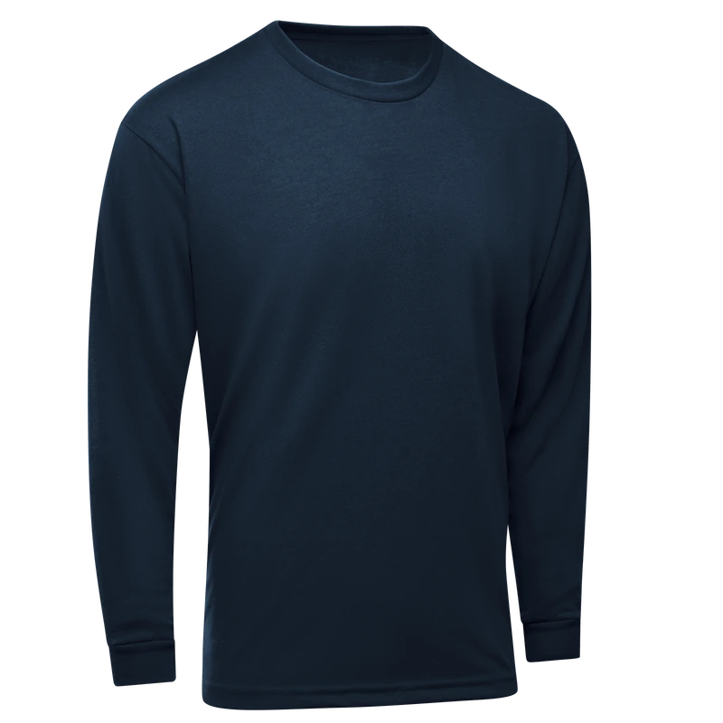 Navy Long-Sleeve Work Tee – Left | Liberty Edge Industries