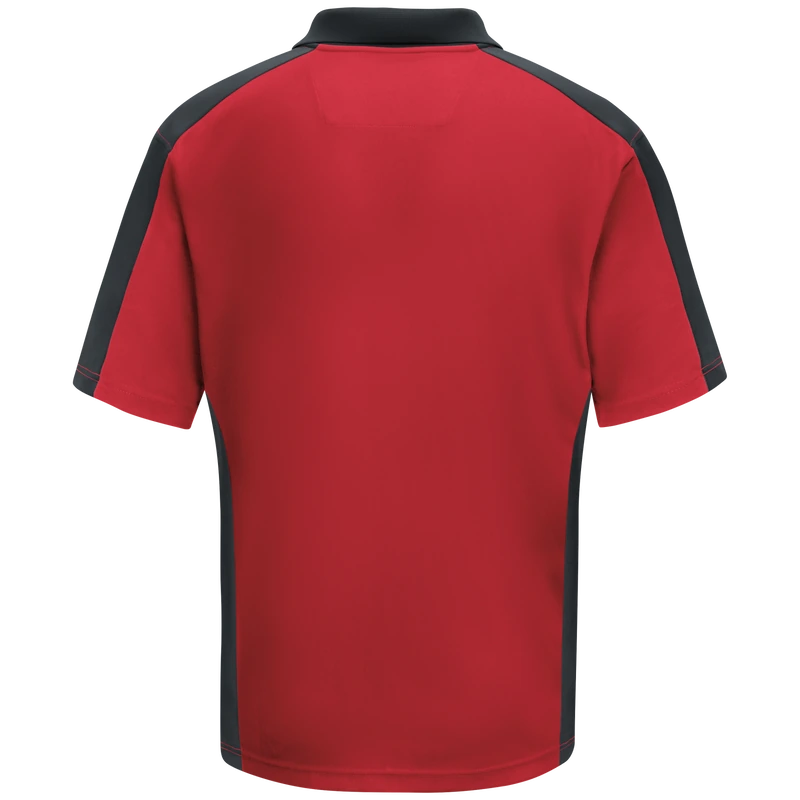 Red & Charcoal Work Polo – Back | Liberty Edge Industries