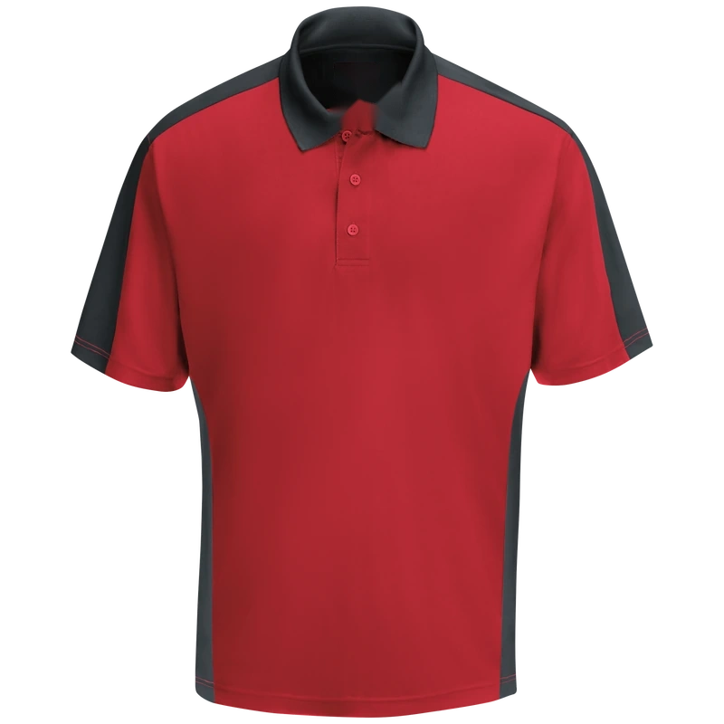 Red & Charcoal Work Polo – Front | Liberty Edge Industries