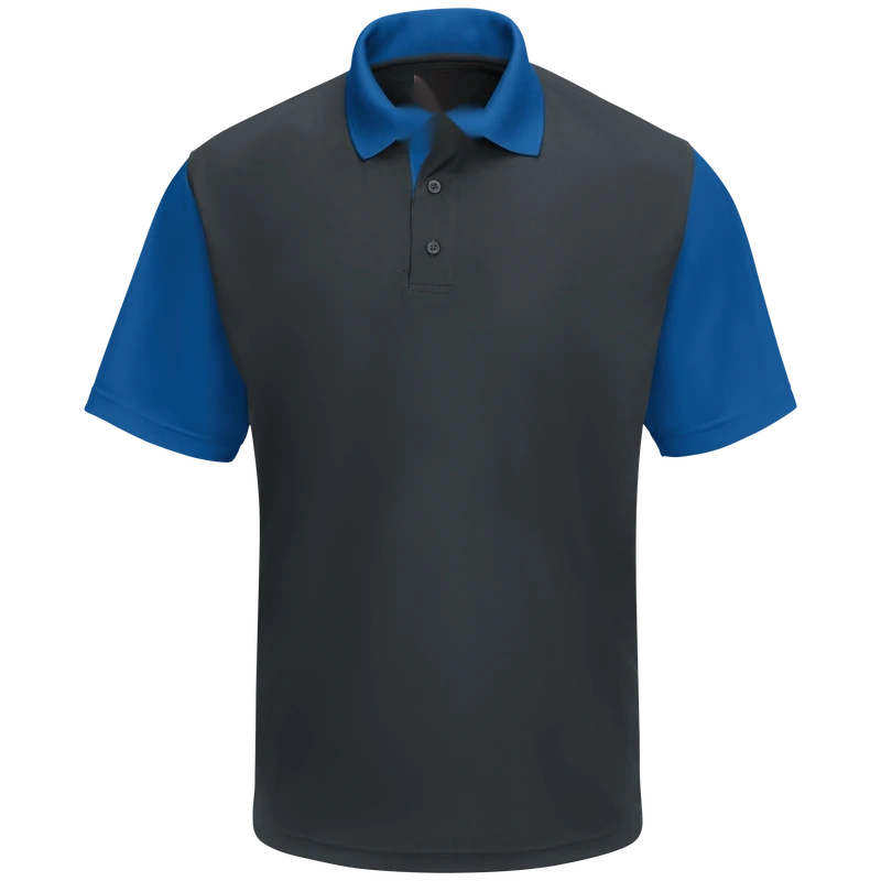 Two-Tone Blue Work Polo – Front | Liberty Edge Industries