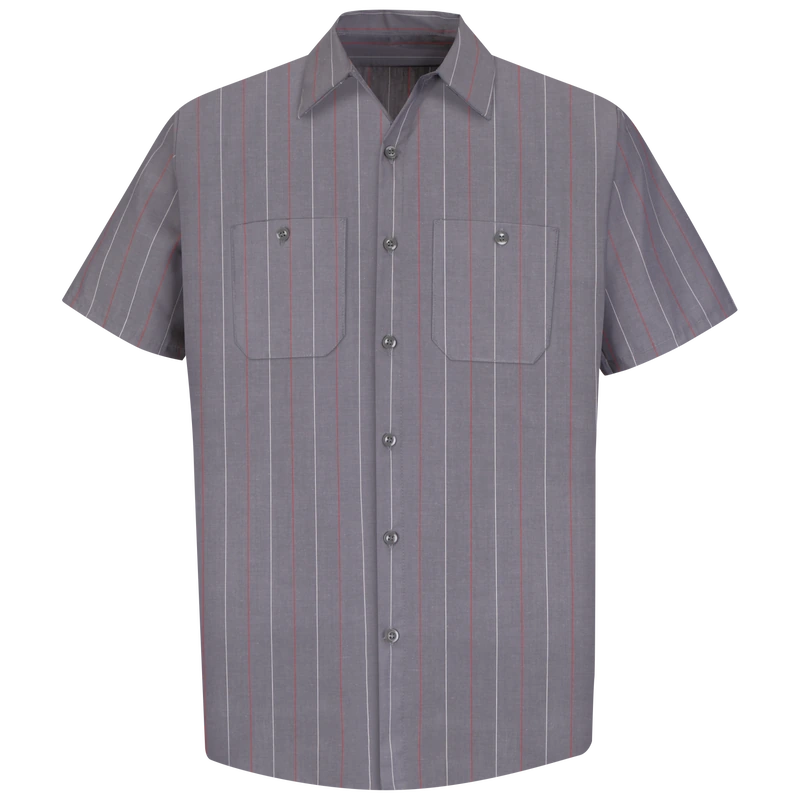 Striped Short-Sleeve Work Shirt – Front | Liberty Edge Industries