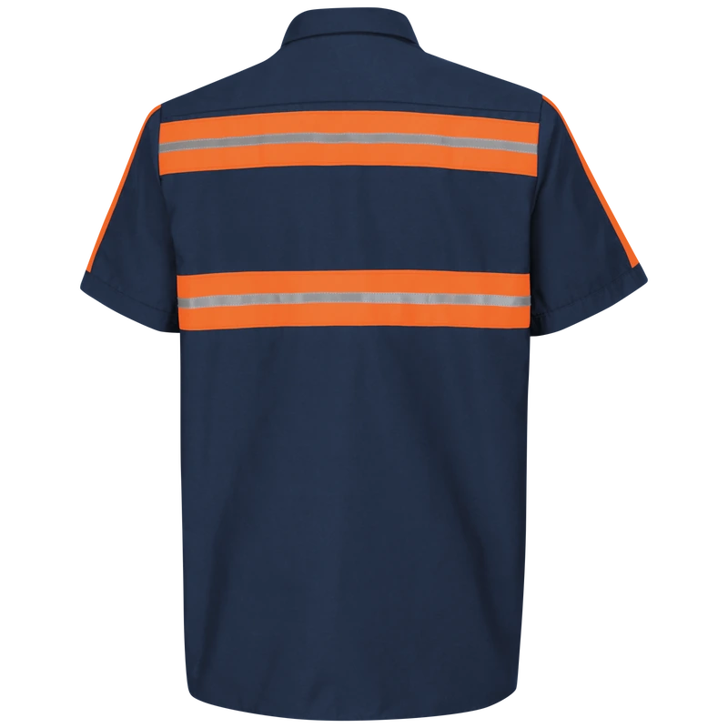Navy Shirt with Orange Panels – Back | Liberty Edge Industries
