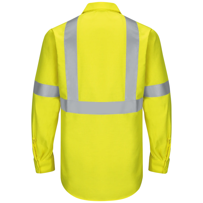 Yellow Long-Sleeve Reflective Shirt – Back | Liberty Edge Industries