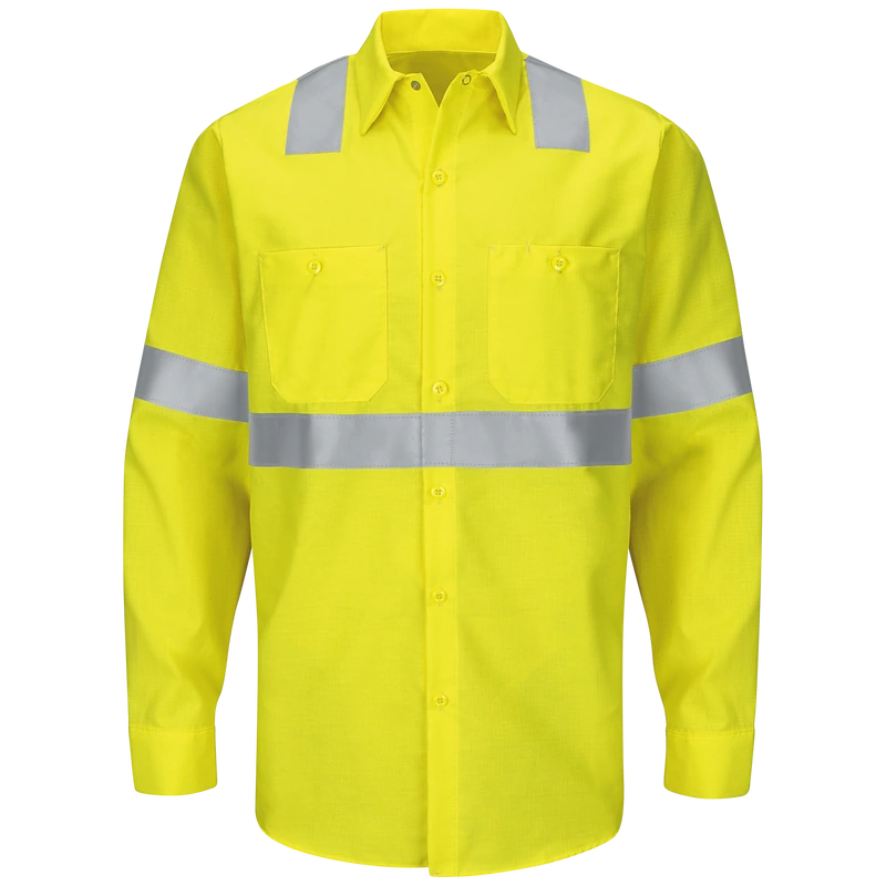 Yellow Long-Sleeve Reflective Shirt – Front | Liberty Edge Industries